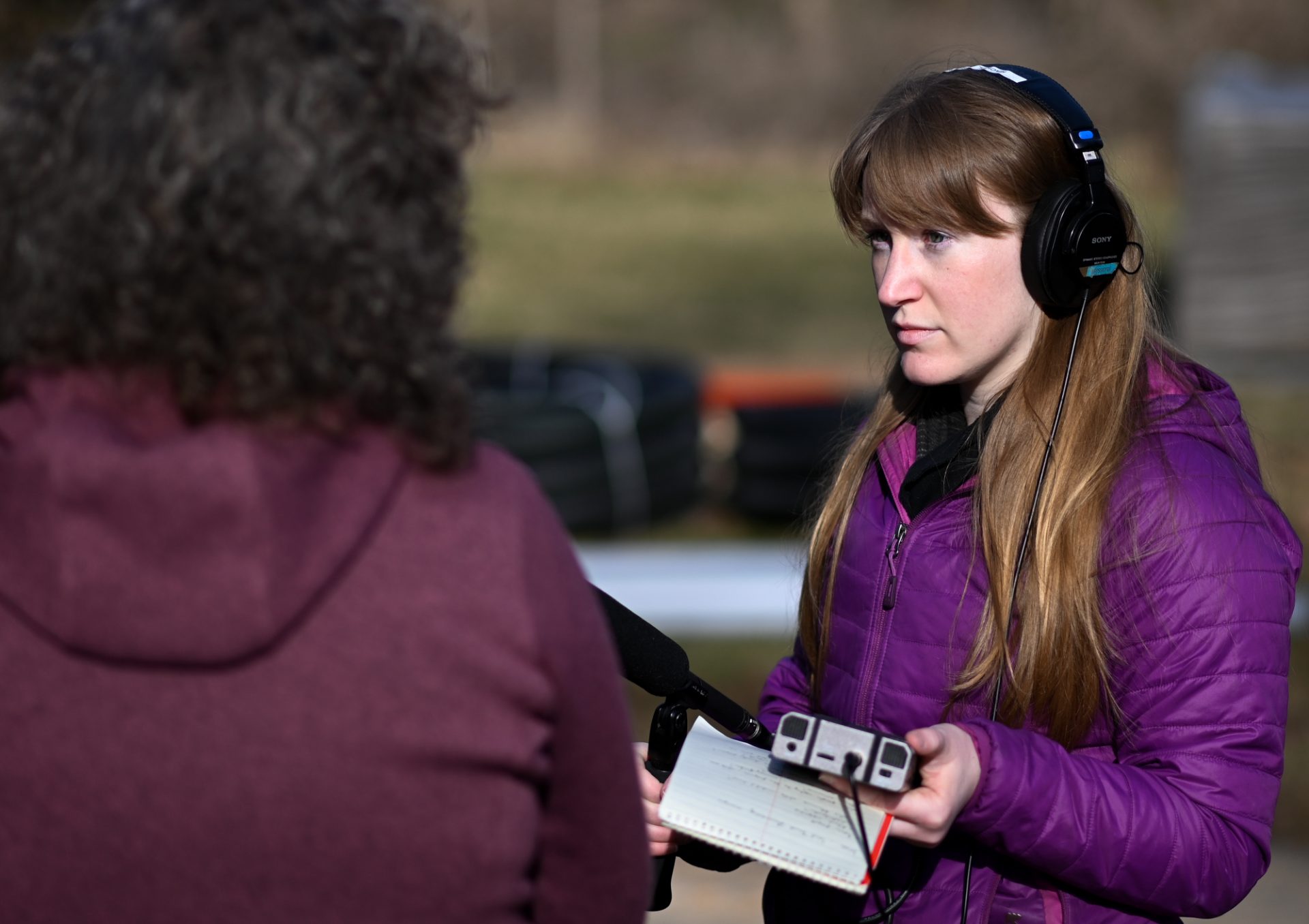 StateImpact Pennsylvania reporter, Rachel McDevitt, conducting an interview.