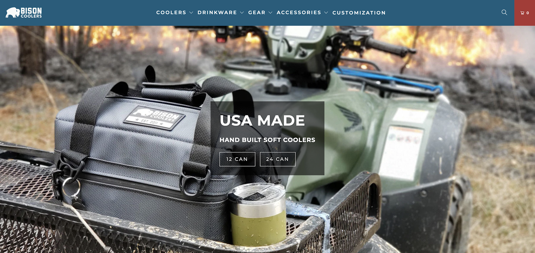 bison coolers ecommerce design