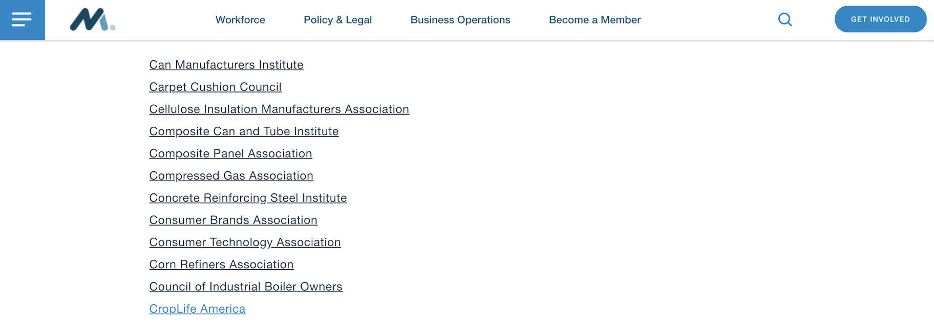 Council of Manufacturing Associations member organizations