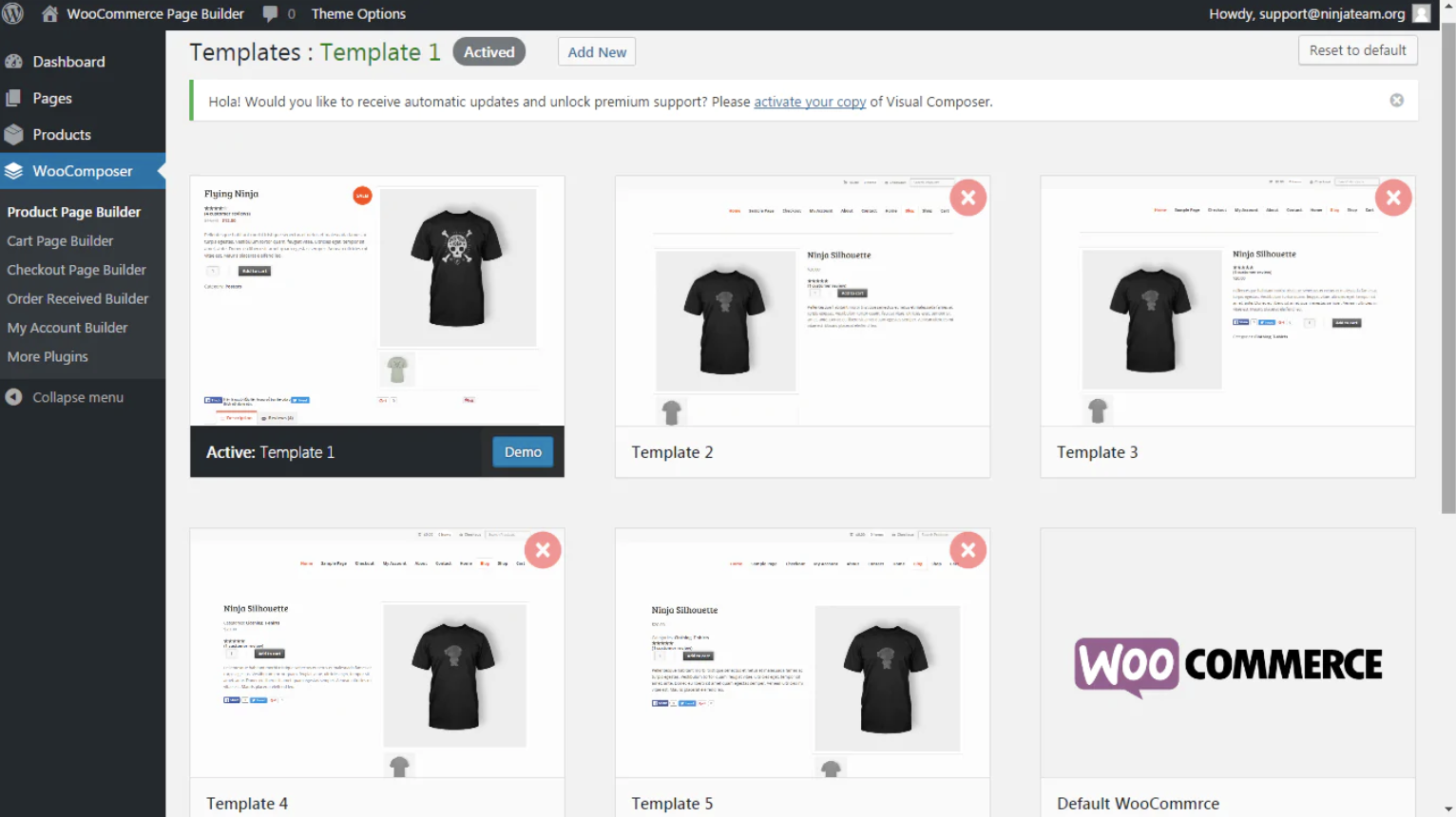 WooCommerce site builder