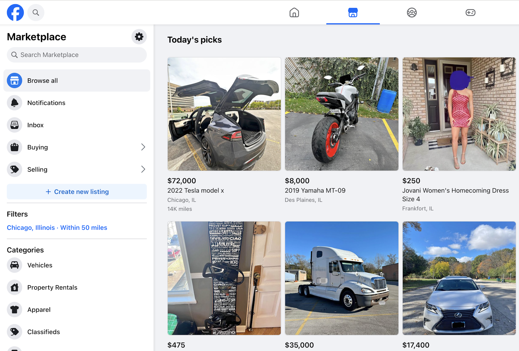 Facebook Marketplace: Best for selling home goods and for local sales