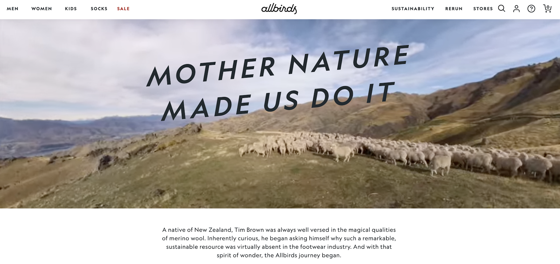 about us page examples: Allbirds