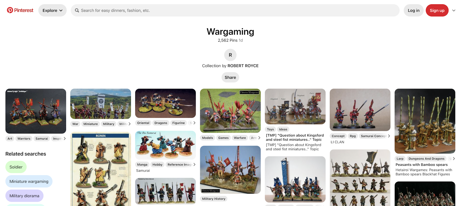 Pinterest wargaming board