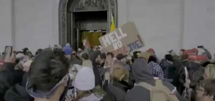 Joseph Fischer said he was with five or six others when a cloud of pepper spray came behind them and forced them through the doors of the Capitol. Images he captured and posted online show he was part of a large crowd pushing toward the door, with at least 18 people in his camera frame.